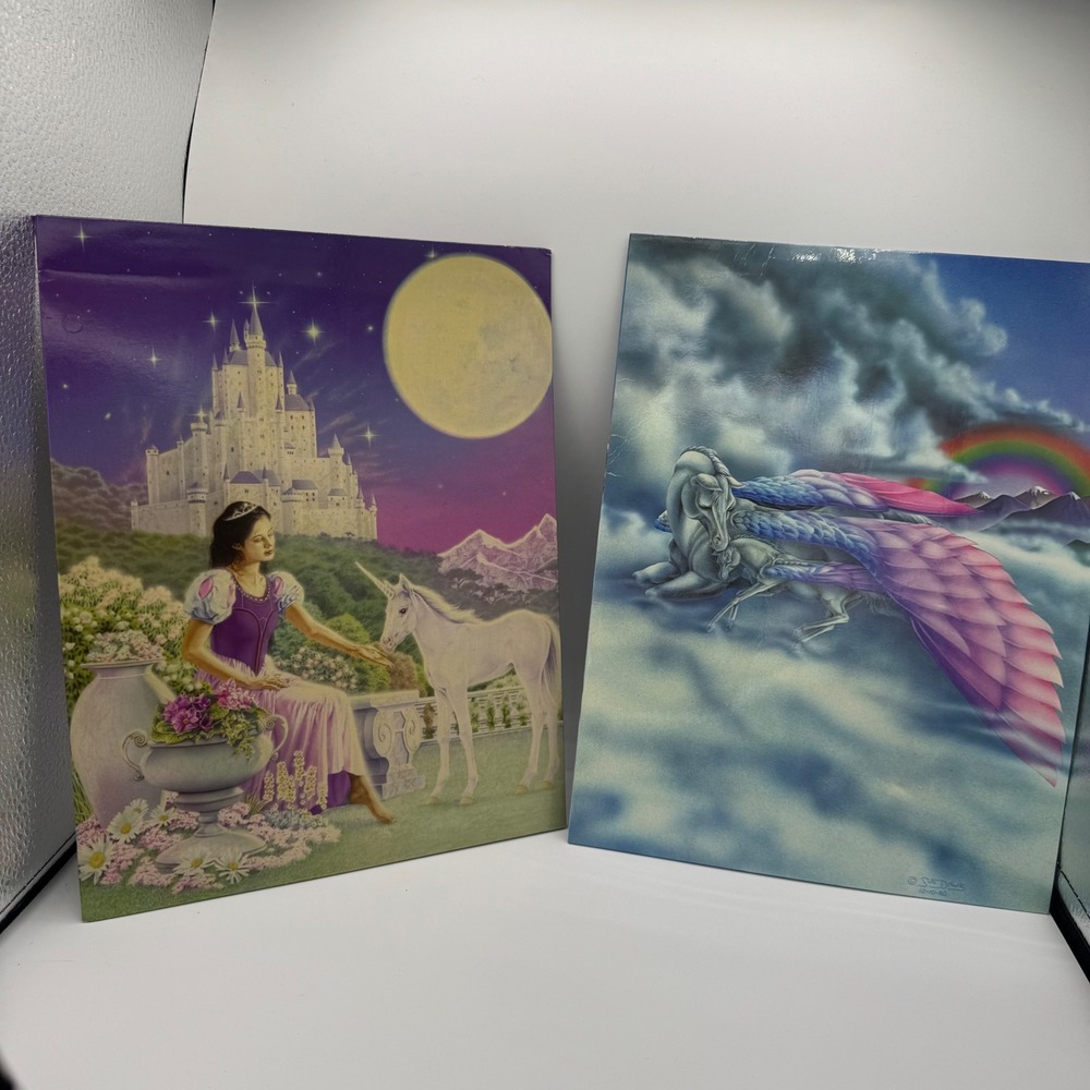 Vintage Mead Norcom Fantasy Unicorn Pegasus Folders Sue Dawe Unicorn Princess